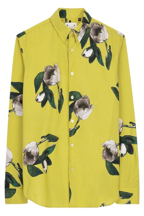 MENS REGULAR FIT SHIRT WITH EMBROIDERY GOLDEN YELLOW 4