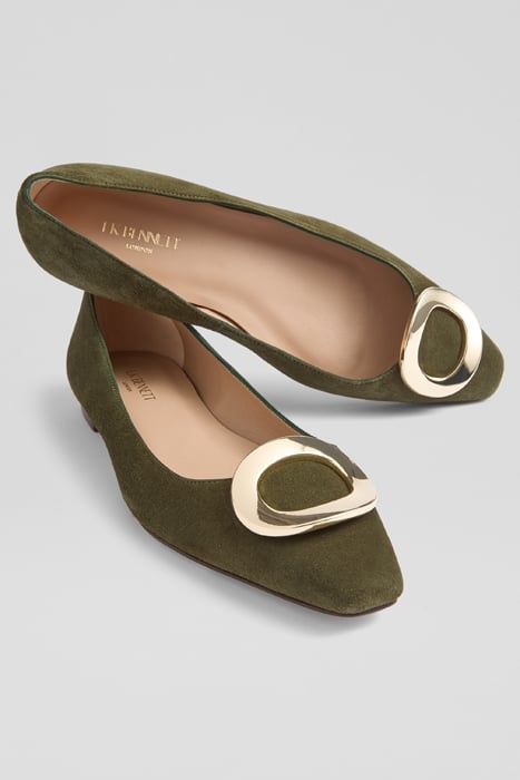 LISETTE POINTED BALLERINA SHOES KHAKI 3