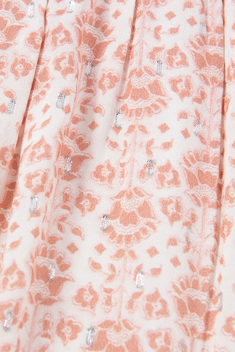 GIRLS’ ECRU BLOUSE, FLOWERY PRINT WITH SILVER THREADS 6