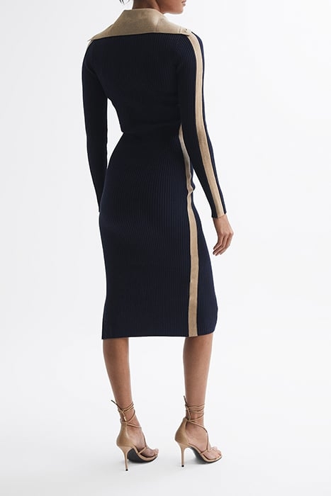 NIKOLA-KNITTED STRIPE BOD NAVY/CAMEL 3