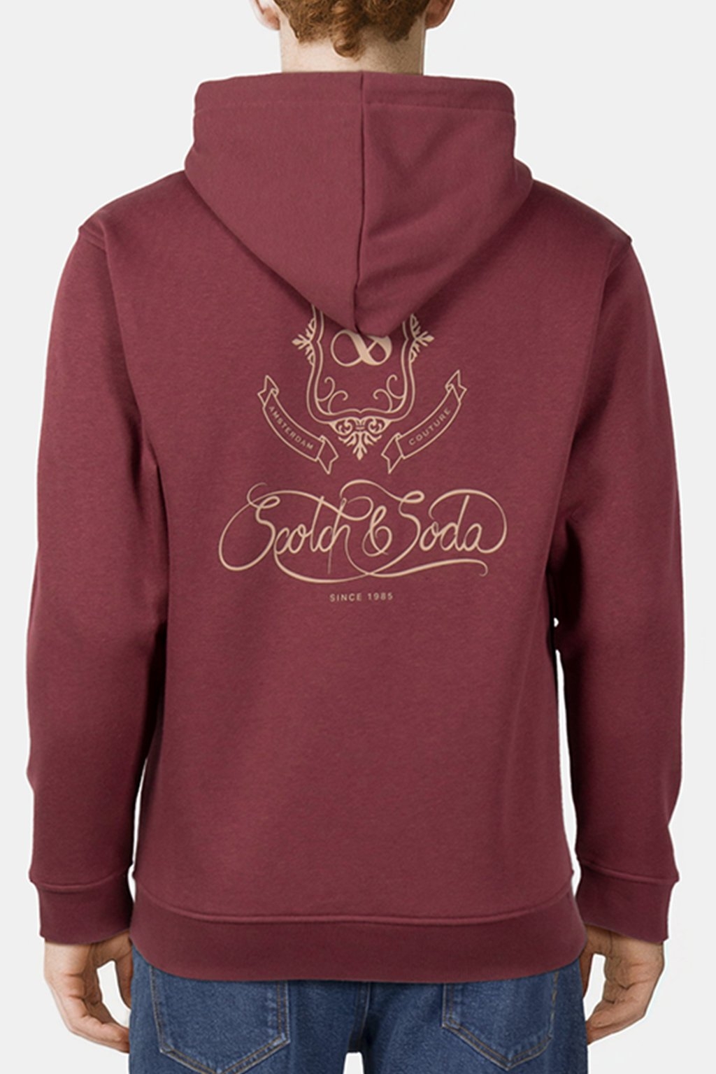 RELAXED FIT FLEECE GRAPHIC HOODIE WINE 2
