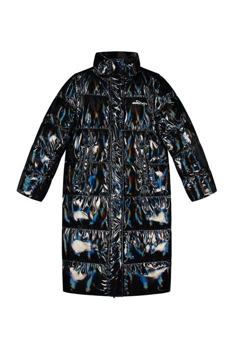 BLACK HOLOGRAPHIC GUBL PUFFER COAT 6