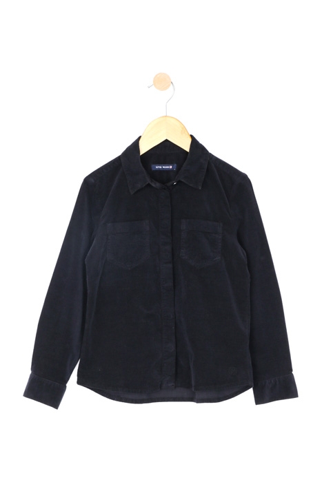 VELOURS SHIRT WITH CHESTPOCKET BLUE 1