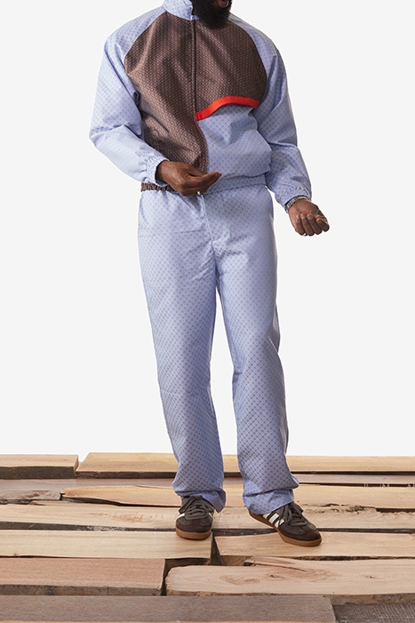 LIGHT BLUE BROWN KASAH SCARF VEST 1