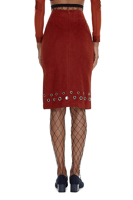 RUSTY RED MAXIME EYELET SKIRT 2