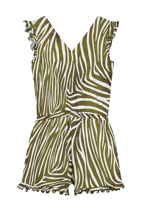 GIRLS ANTIQUA JUMPSUIT ZANZIBAR ZEBRA PALMTREE GREEN 2