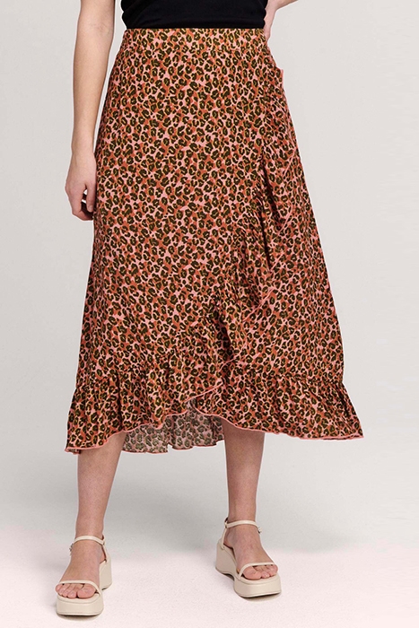 LADIES LOMBOK SKIRT TROPICAL TIGER STRAWBERRY PINK 1