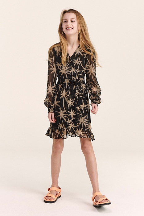 GIRLS SANTIAGO DRESS VACATION PALM BLACK 3