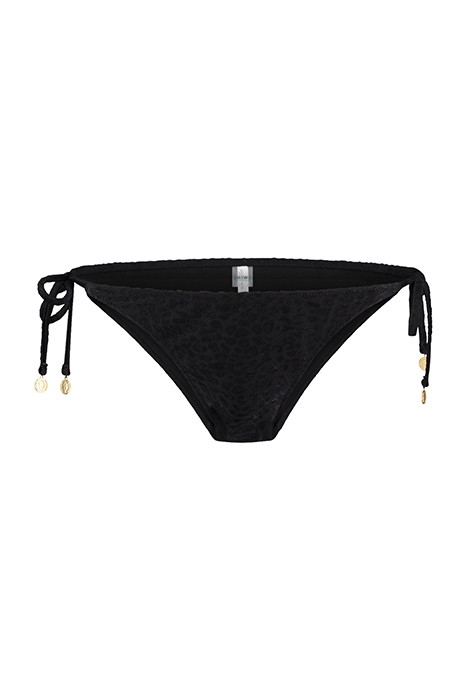 LADIES TEXTURED LEOPARD STRING BRIEF BLACK BLACK 1
