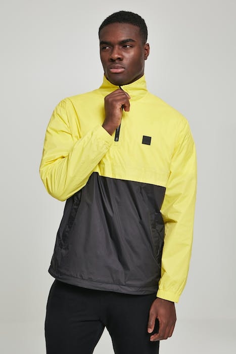STAND UP COLLAR PULL OVER JACKET BRIGHTYELLOW/BLK 2