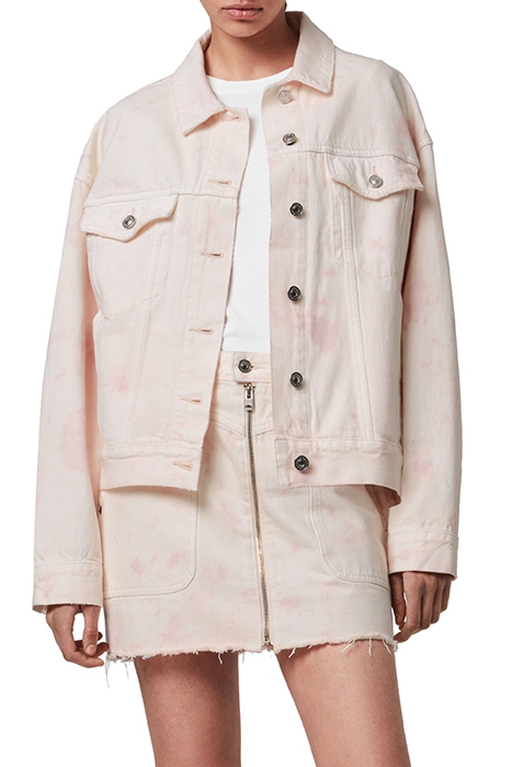 ELMA DYE DENIM JACKE CHALK WHITE/PINK 1