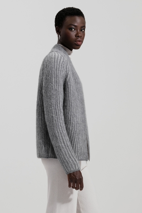RIBBED-LOOK CARDIGAN PEARL 2