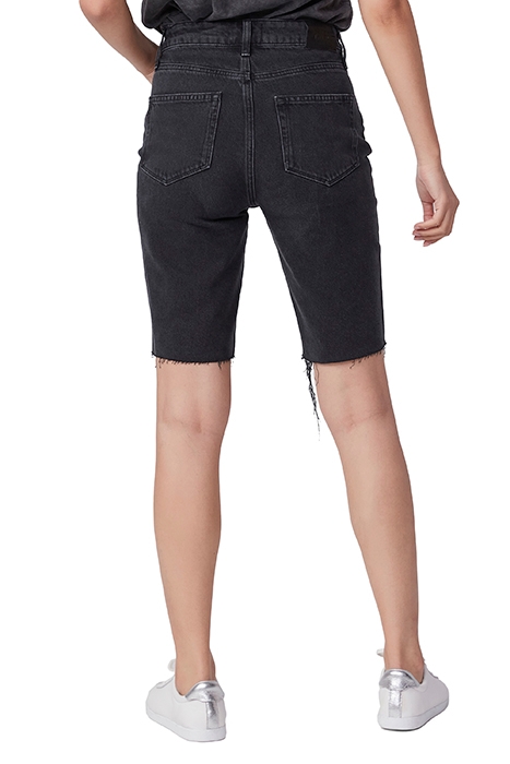 ROBBIE HIGH RISE SHORT BLACK MEADOW W/ STRINGY HEM 2