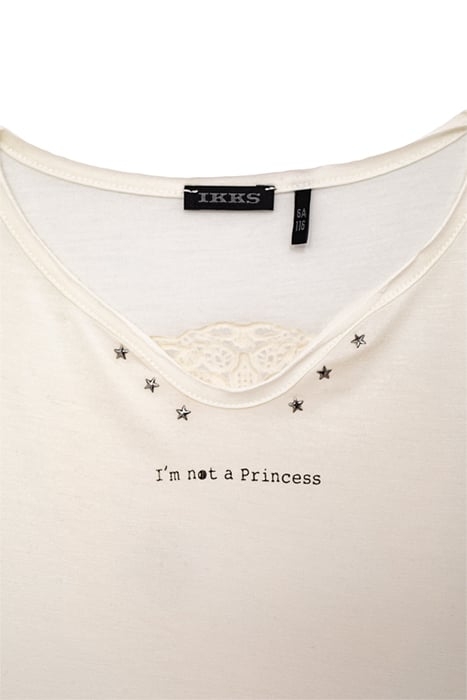 GIRLS’ OFF-WHITE BUTTON-NECK T-SHIRT WITH SKULL ON BACK OFF- 4