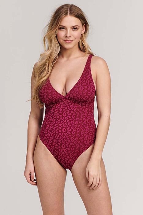 LADIES AMY SWIMSUIT JAVA LEOPARD STRUCTURE GRAPEJUICE PURPLE 2