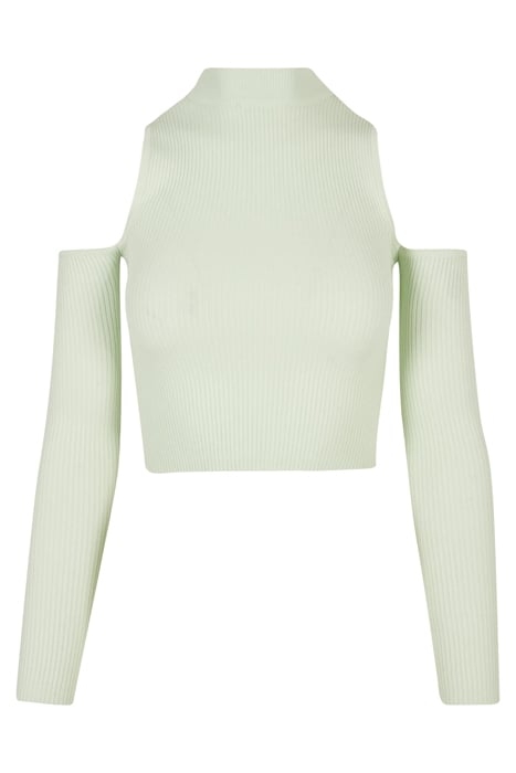 LADIES RIB KNIT CUT OUT SLEEVE LONGSLEEVE LIGHTMINT 1
