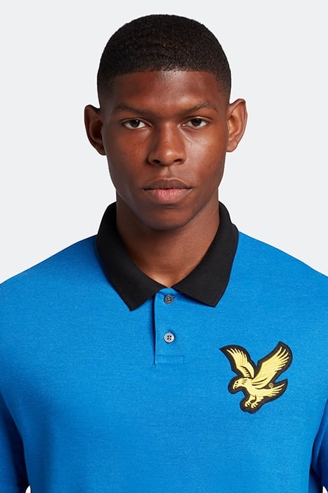 BLOCK MARL POLO SHIRT W815 BRIGHT BLUE MARL/JET BLACK 4