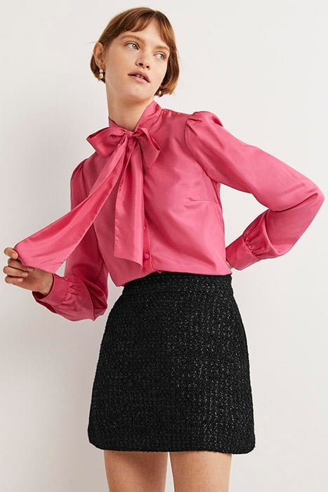 TWEED METALLIC MINI SKIRT BLK 3