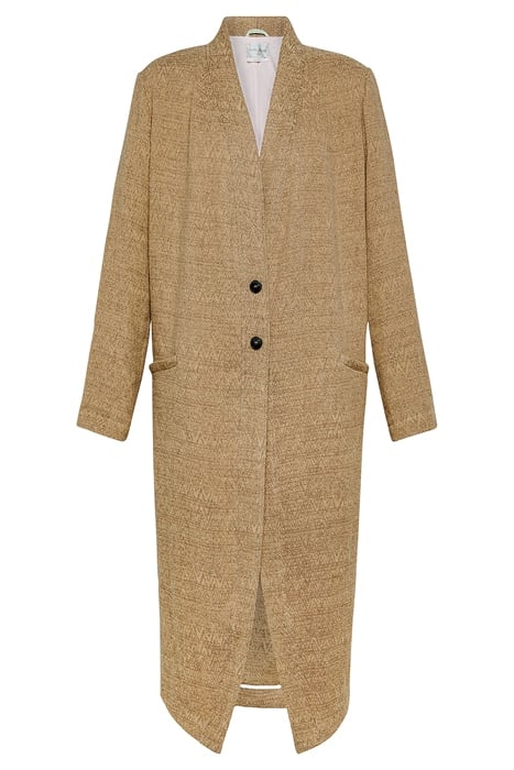 LINEN COTTON JACQUARD FLUID COAT NOCCIOLA 1