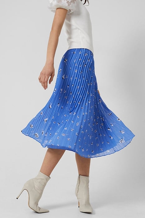 BHELLE CREPE PANNEL MIDI SKIRT ULTRAMAR-WHITE MULTI 5
