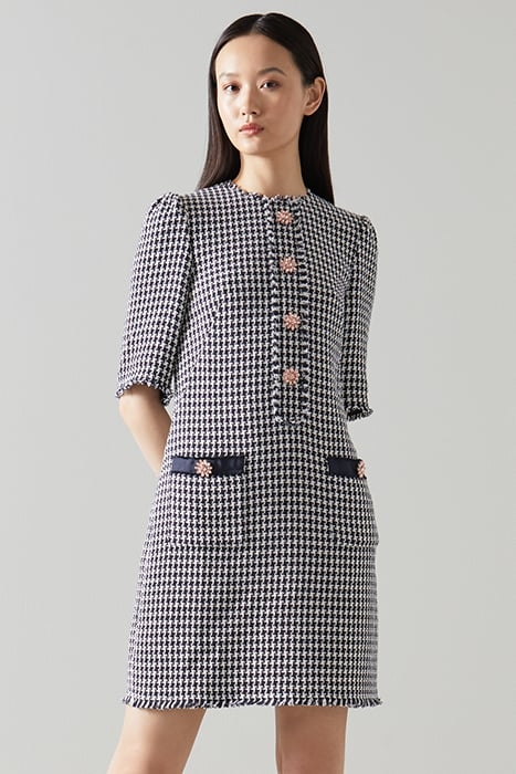 BEAU MINI DRESS BLUE TWEED 1