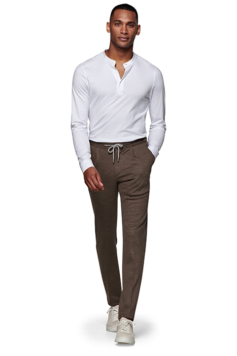 MID BROWN DRAWSTRING AMES TROUSERS 4