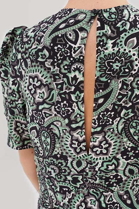 GREEN PAISLEY PRINT VISCOSE LONG DRESS 3