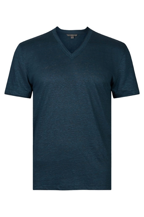 WOOSTER SLIM FIT SS LINEN V-NECK COSMOS BLUE 4