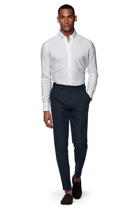 NAVY PLEATED VIGO TROUSERS 2