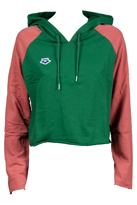 W CROP HOODIE SWEAT TEAM DEEP GREEN RUST 1