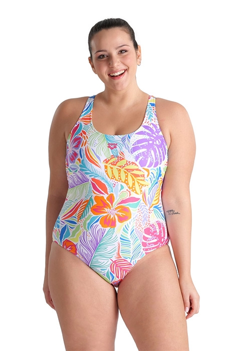 WOMEN'S SWIMSUIT SWIM PRO BACK ALLOVER P WHITE MULTI 2