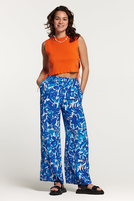 TOBAGO TROUSERS PAINTED FLOWER SPORTS BLUE SPORTS BLUE 4