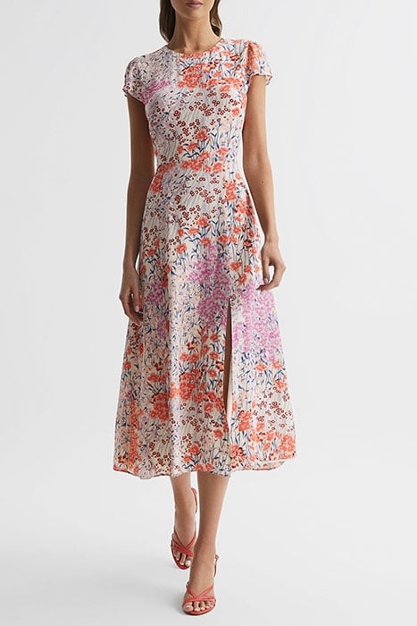 LUNA DRESS CORAL/WHITE 1