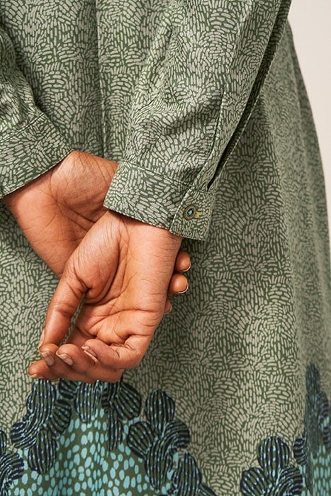 RENEE MIDI SHIRT DRESS GREEN MULTI 4