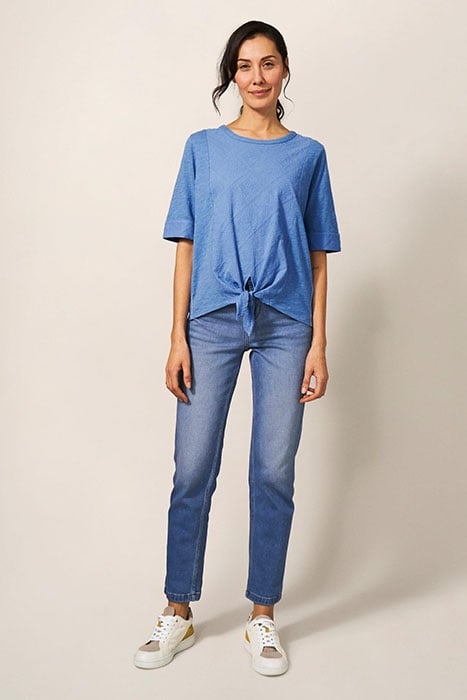 TIE HEM TOP MID BLUE 1