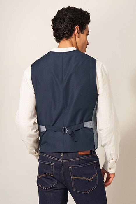 HEATH CHAMBRAY WAISTCOAT CHAMB BLUE 2