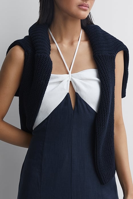 SIAN DRESS NAVY/WHITE 5