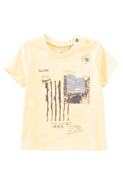 BABY BOYS’ YELLOW ORGANIC COTTON T-SHIRT WITH BOATS 1