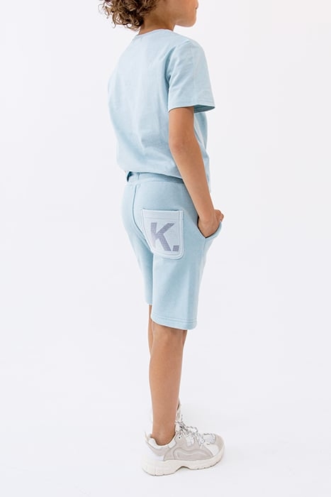BOYS’ AQUA GREEN BERMUDAS WITH NYLON CHEQUERED POCKET 2