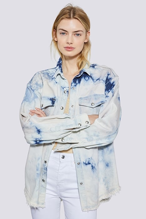 INOLA DENIM JACKET IN BLUE/PINK 1