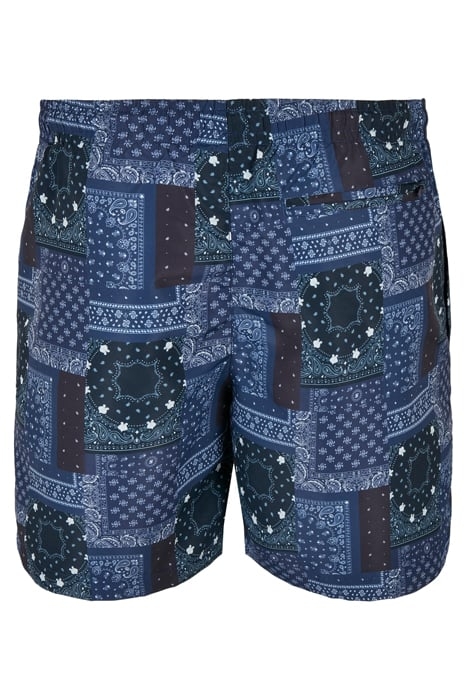 PATTERN SWIM SHORTS NAVY BANDANA AOP 7