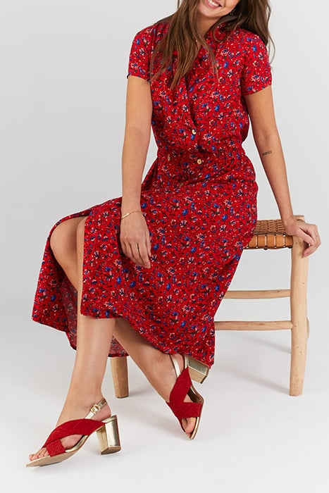 I.CODE CHERRY SUMMER FLOWER PRINT WRAP DRESS 4