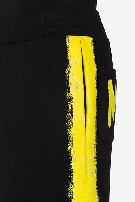 BERMUDA SHORTS IN MOSCHINO PAINT ORGANIC FLEECE BLACK 4
