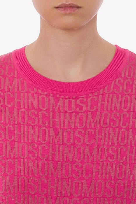 ALLOVER LOGO WOOL SWEATER FUCHSIA 4