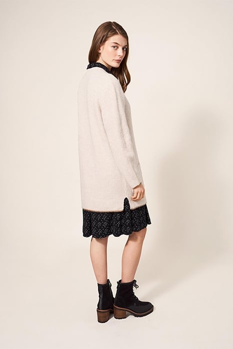 ERICA LONGLINE CARDI DARK NATURAL 2