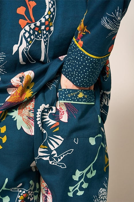 NINA PJ BOTTOM TEAL PRINTED 5