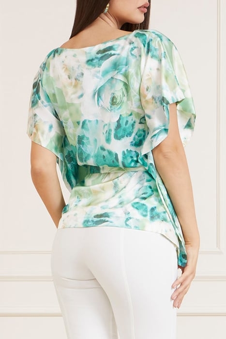 MARCIANO BY GUESS BAJA BEACH KIMONO ROSES BOUQUET BLOUSE PRI 2