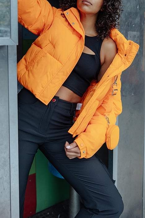 CROPPED BELT JACKET ORANGE 5