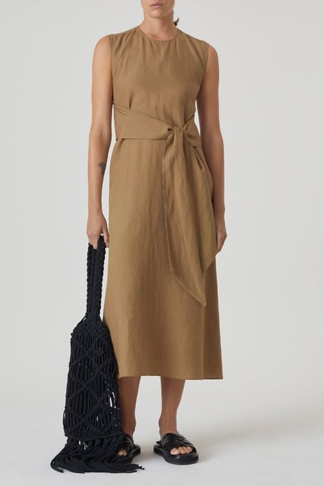 WAISTED BELT DRESSES NUTMEG 1