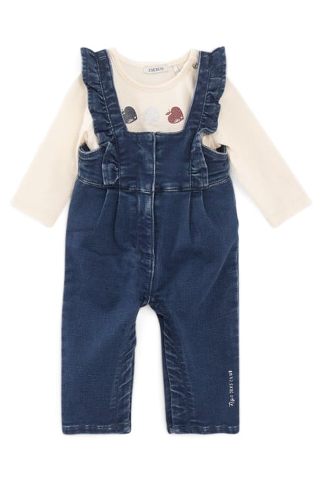 BABY GIRLS’ DENIM DUNGAREES & T-SHIRT OUTFIT 2